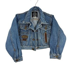 Vintage 90s Local Boys Sports Toddler Denim Jean Jacket Sz 5 Y2K Blue Cotton